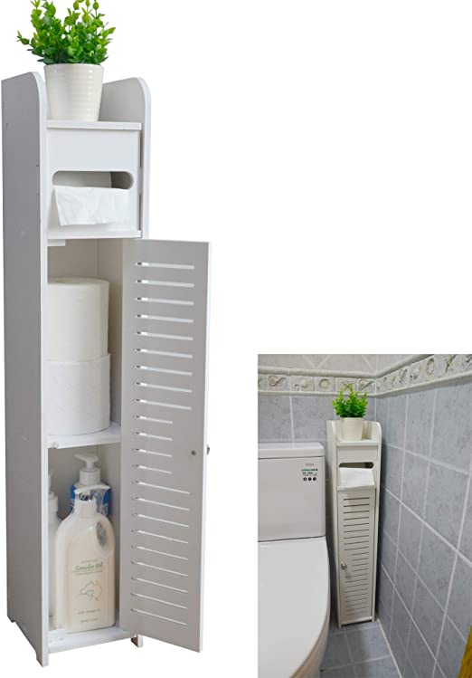 Amazon.com: AOJEZOR Small Bathroom Storage Corner Floor Cabinet .