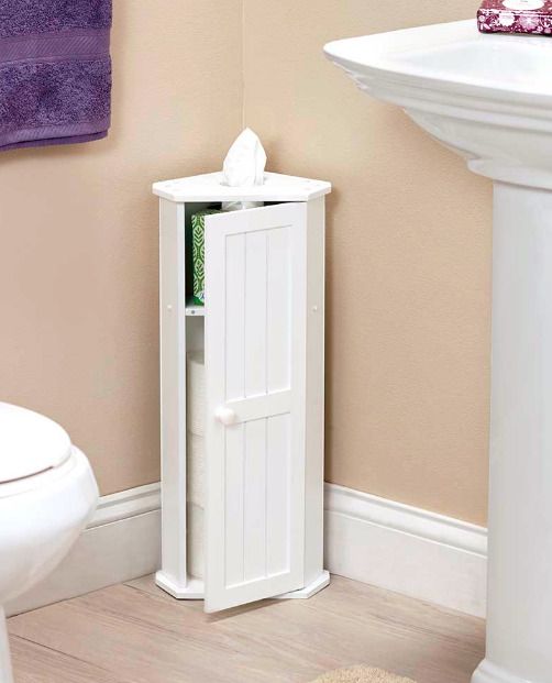 Small Corner Cabinet for Bathroom Toilet Paper Holder Storage .