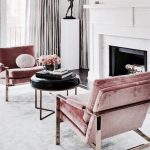 Pink accent chairs perfect for this all white living room | Décor .