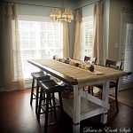 Modern Light Fixture Goes Shabby | Tall kitchen table, Trendy .