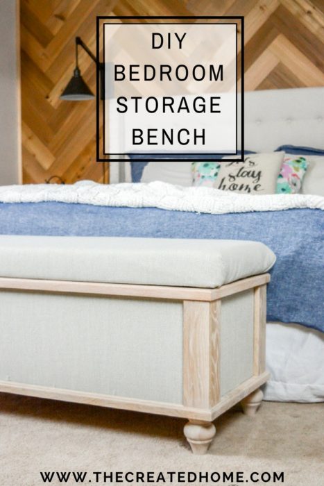 DIY Upholstered Storage Bench - The Created Ho