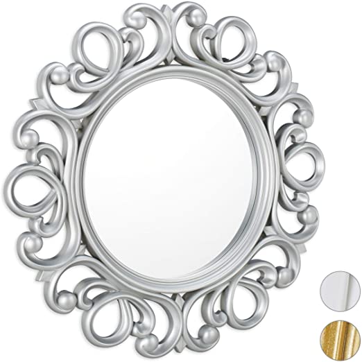 Amazon.com: Relaxdays Round Wall Mirror, Decoration for Hallway .