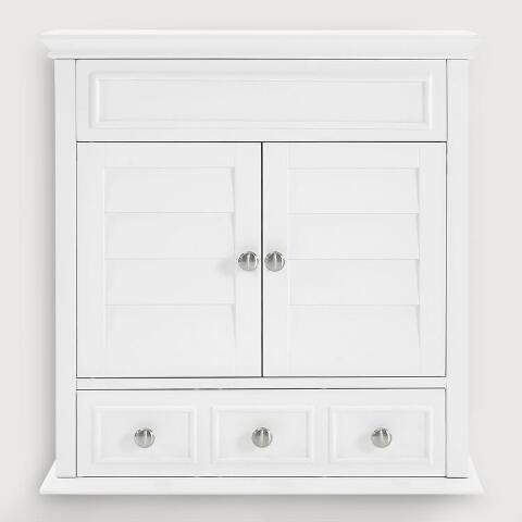 White Wood Maryella Bathroom Medicine Cabinet | World Mark