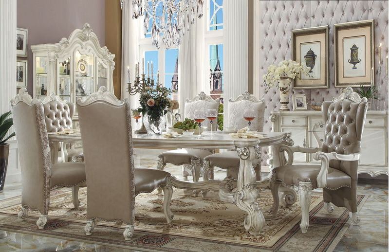 192568 Lucca Formal Dining Room Set in Whi