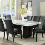 Steve Silver Camila White Black 7pc Dining Room Set | The Classy Ho