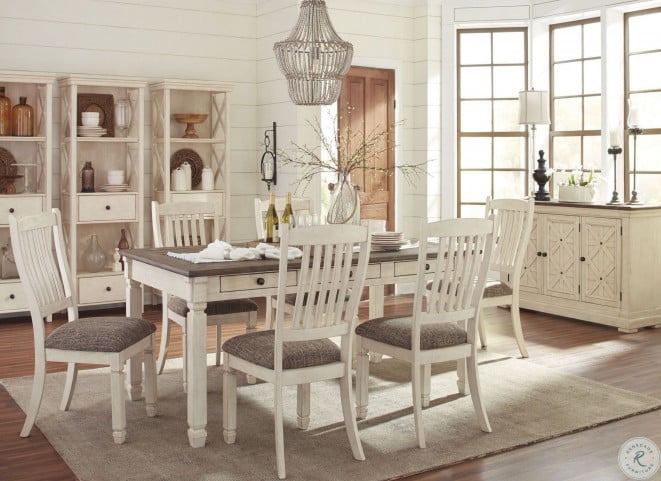 Bolanburg White and Gray Rectangular Dining Room Set from Ashley .