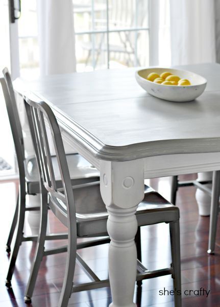 grey kitchen tables | grey and white painted kitchen table....i .