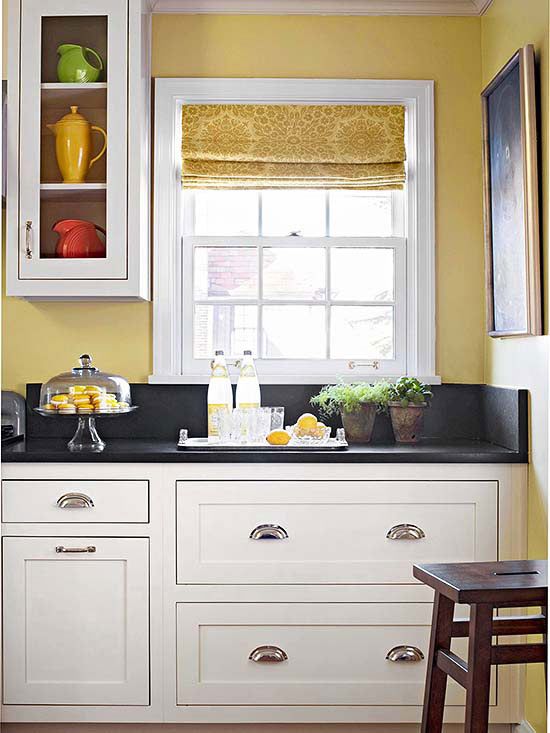 Yellow and White Kitchen Cabinets Ideas