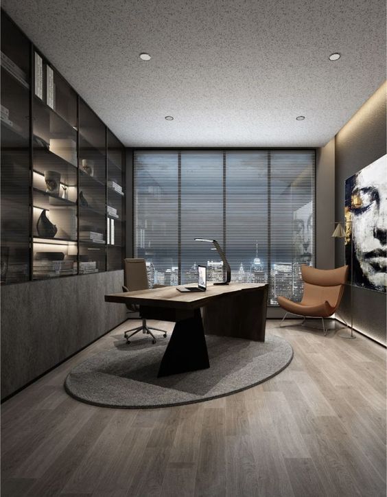 Modern Office Sleek Decor with Proper  Furniture