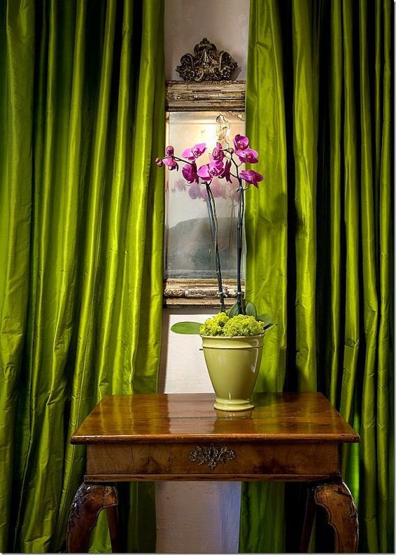 Silk Curtains for Classy and Formal  Setting of Living Room