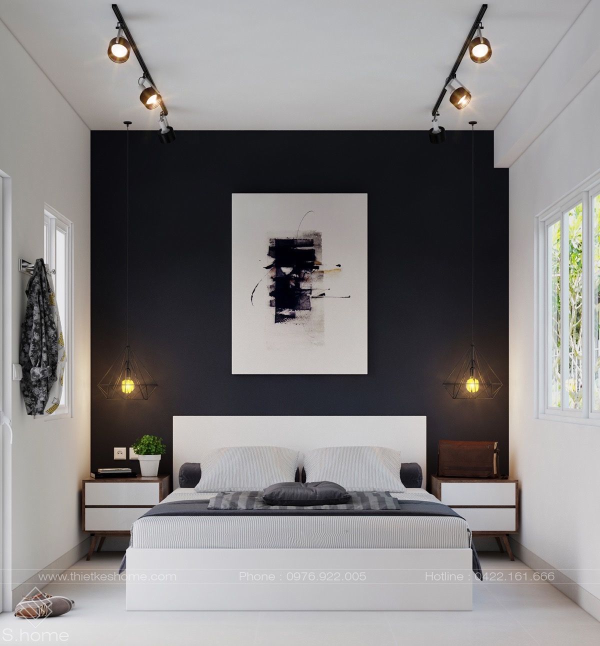 Black And White Theme for Bedrooms