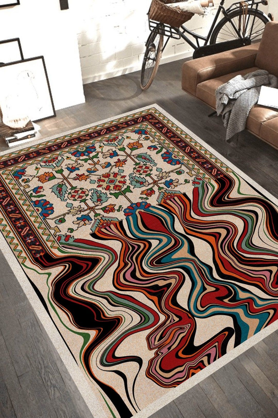 Living room rug in awesome designs