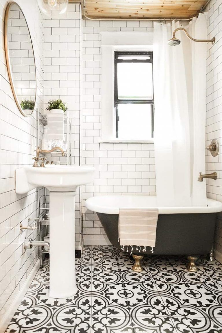 Black And White Bathroom Tile