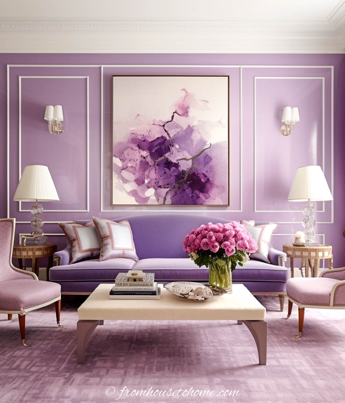 Purple Sofa for a Bright and Lively Living Room