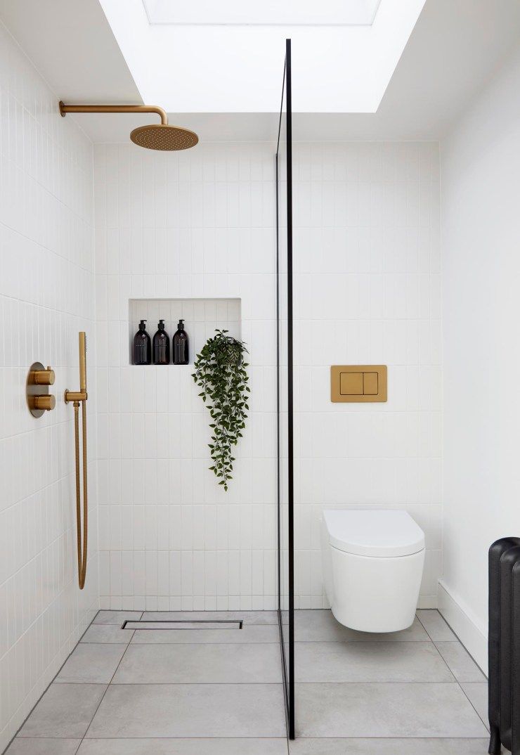 Minimalist Look White Bathroom Tiles