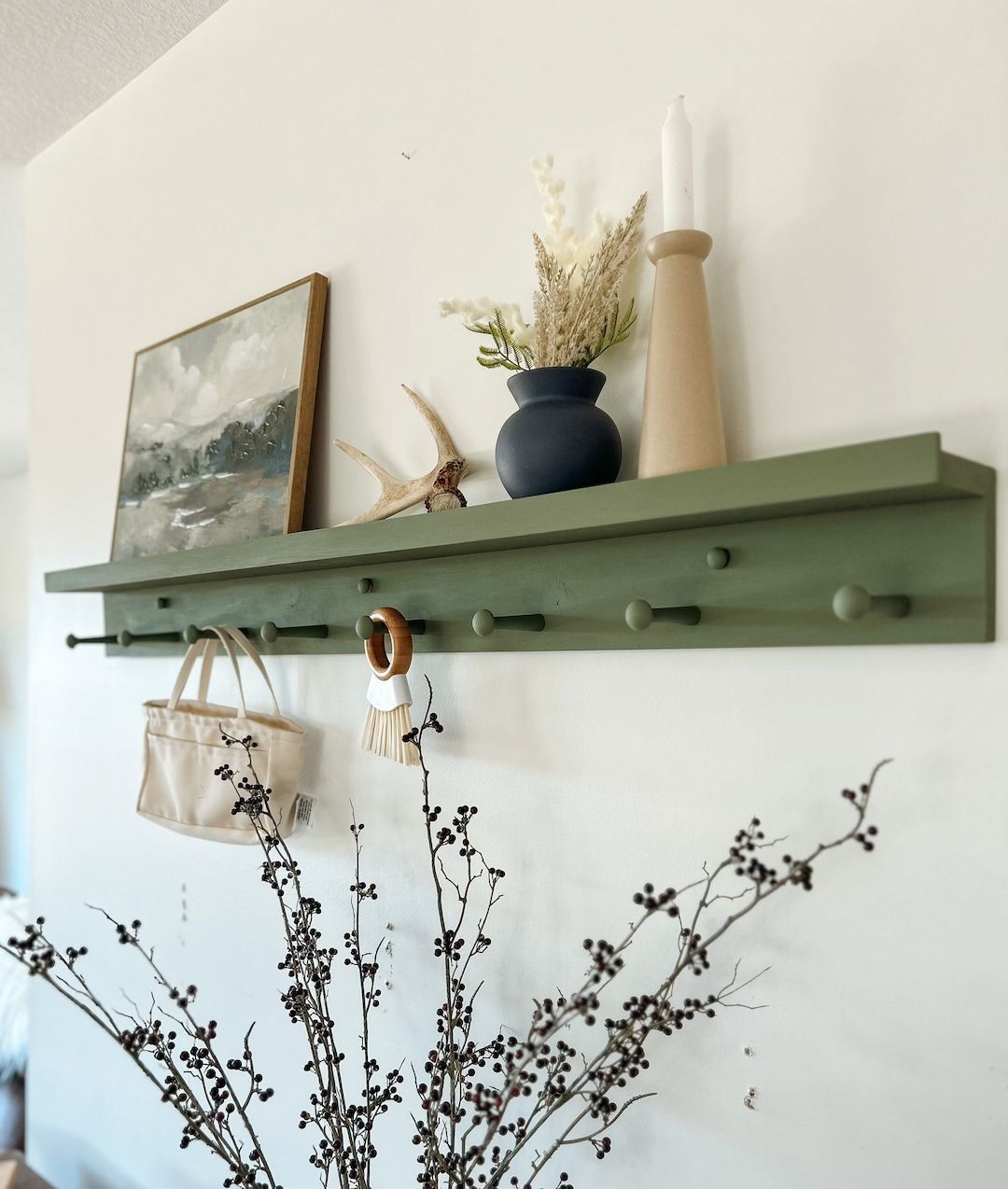 Find Elegant Wall Shelf with Hooks