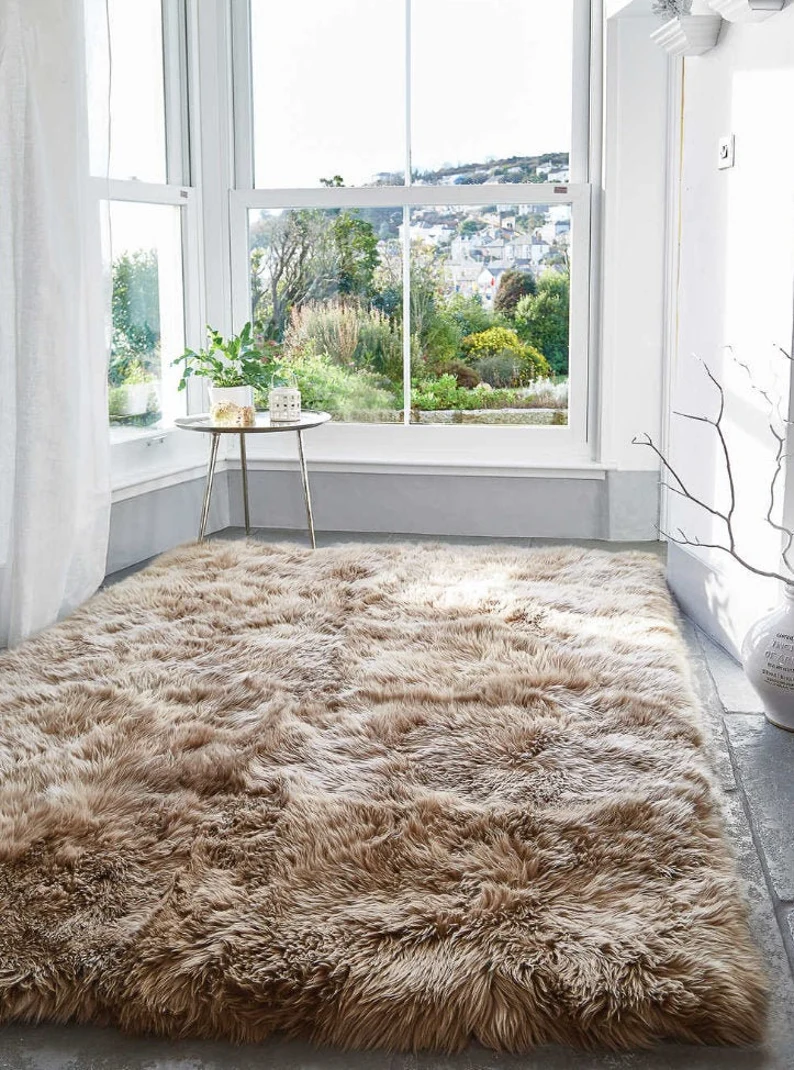 Fur rug in the house