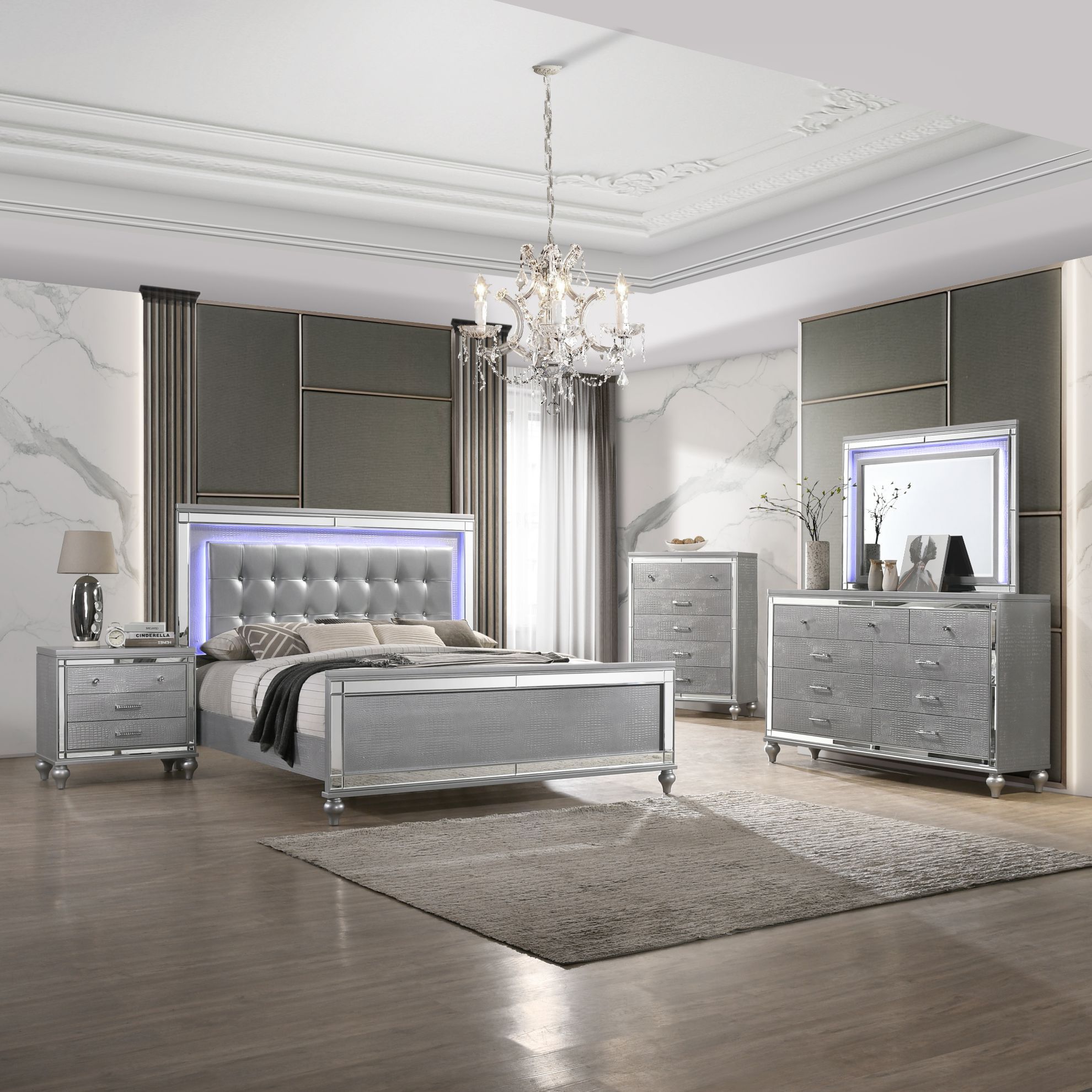 Transform Your Bedroom with a Stunning
Silver Queen Bedroom Set