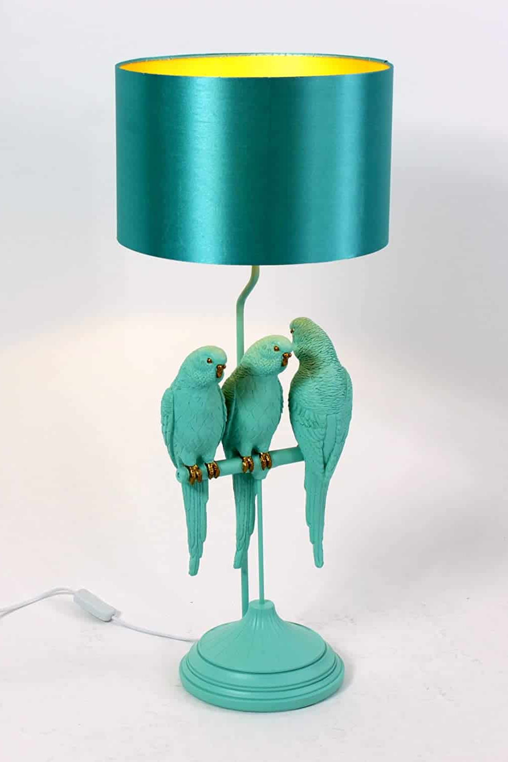 Turquoise Lamp Adds Cool Effects to Your  Bedroom