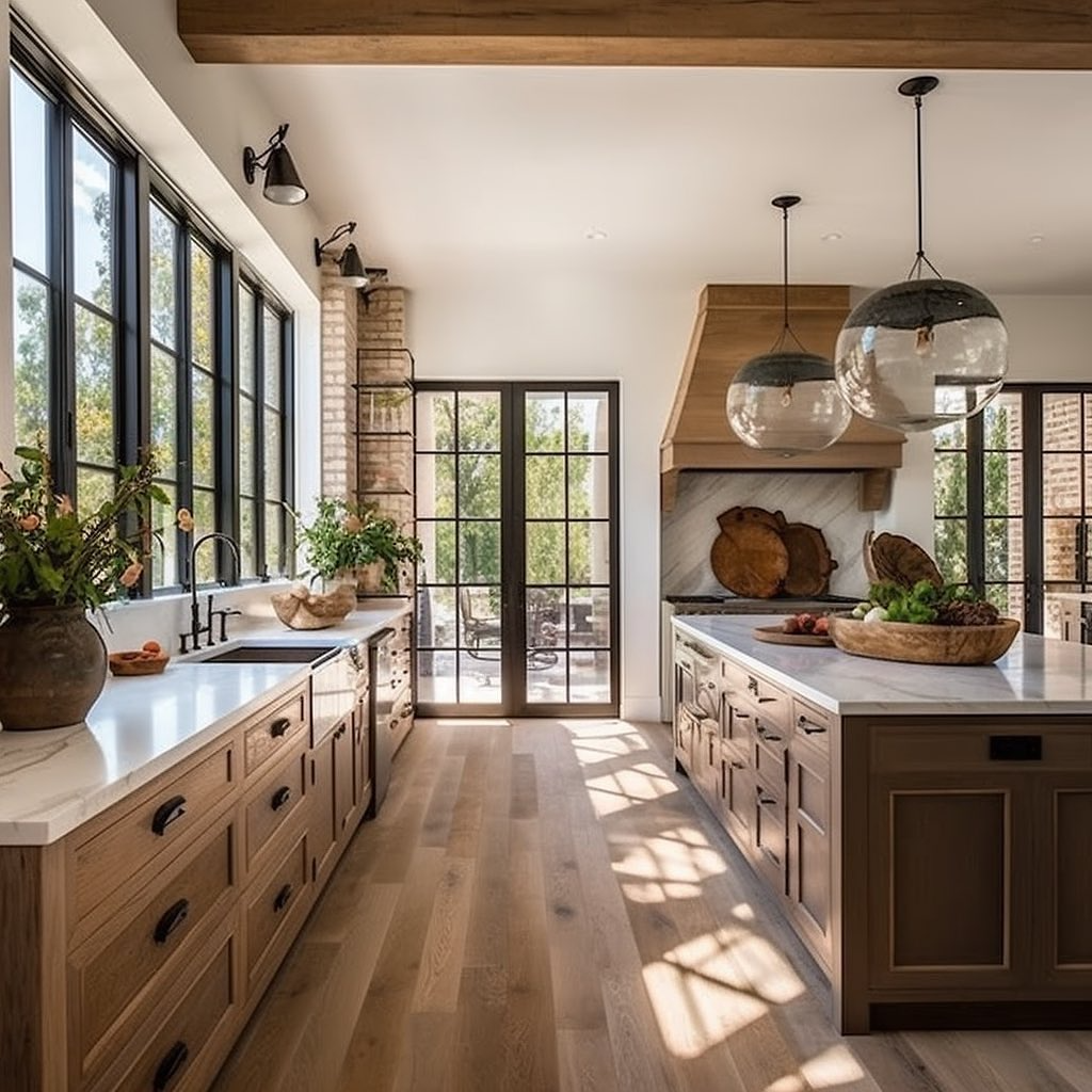 Country Kitchen Designs Made Easy with  natural Wood