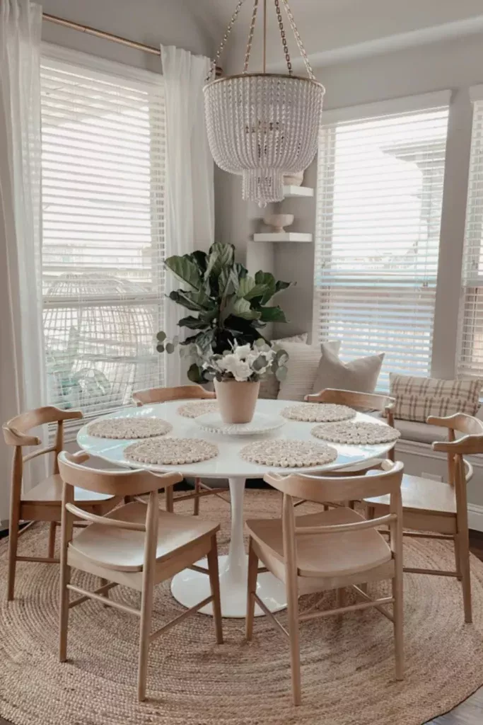 Affordable Chic White Dining Room Table