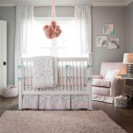 baby bedding for girls ... pink and gray rosa crib bedding LPVLJIO