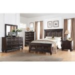 bedroom sets ... classic traditional walnut brown 6-piece queen bedroom set - sevilla ... JSBXRCE