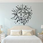 bedroom wall stickers sun and moon wall decal- sun moon and stars wall decals ethnic RPGNJWA