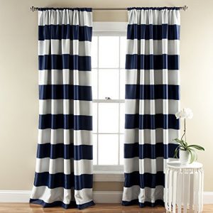 Decorating your room using Black and white striped Curtains ...