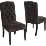 clark tufted back dark gray fabric dining chairs, set of 2 transitional- dining- FPACYSI