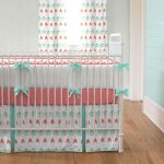 crib bedding for girls coral and teal arrow crib bedding XJIAJQH