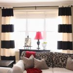 diy black and white striped curtains RPXTSKW