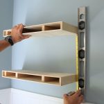floating bookshelves measuring for placement of a second floating shelf in a diy floating shelves YAQUUZO
