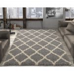 grey rugs ottomanson ultimate shaggy contemporary moroccan trellis design grey 5 ft.  x 7 LZHYUEL