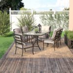 iron patio furniture sweetman 7 piece outdoor dining set with cushion QVRMEFT