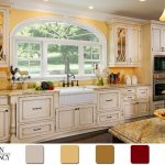 kitchen color schemes this cottage kitchen has a lovely country color scheme #yellow #kitchen  #colorpalette EPLDAZH