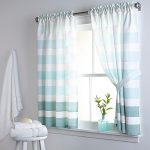 kitchen curtain image of dkny highline stripe 38-inch x 45-inch cotton bath window curtain CUORMLE