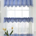 kitchen curtain provence gingham kitchen curtains - available in blue, red, black, chocolate ILNTCXE