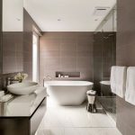 modern bathroom design contemporary brown and white bathroom // curva house by lsa architects GDDOPIA