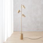 modern floor lamps trio gold floor lamp | cb2 VEHFSWO