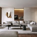 modern living rooms large modern dark wood floor living room idea in new york with no FCUEQXX