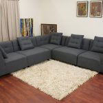 modular sectional sofa baxton studio alcoa gray fabric modular modern sectional sofa ZKGEJHU