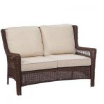 park meadows brown wicker outdoor loveseat ... EYRVGCT