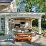 patio. combination of open patio and covered patio with outdoor kitchen and ZHLXNVZ