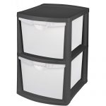 plastic storage drawers sterilite 2 bin storage system, black PRAGBGD