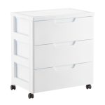 plastic storage drawers white 3-drawer premium plastic storage chest with wheels ... IGDPBNZ