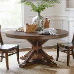 round pedestal dining table benchwright fixed pedestal dining table | pottery barn SOMKSAK