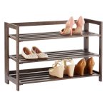 shoe racks 3-tier driftwood folding shoe rack ... KPSZJLG