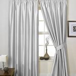 silver curtains charisma faux silk curtains, lined tape top curtains, ready made pencil  pleat CEAJDED