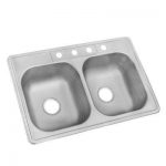 stainless steel kitchen sinks drop-in stainless steel 33 in. 4-hole double bowl kitchen sink TMGVHZN